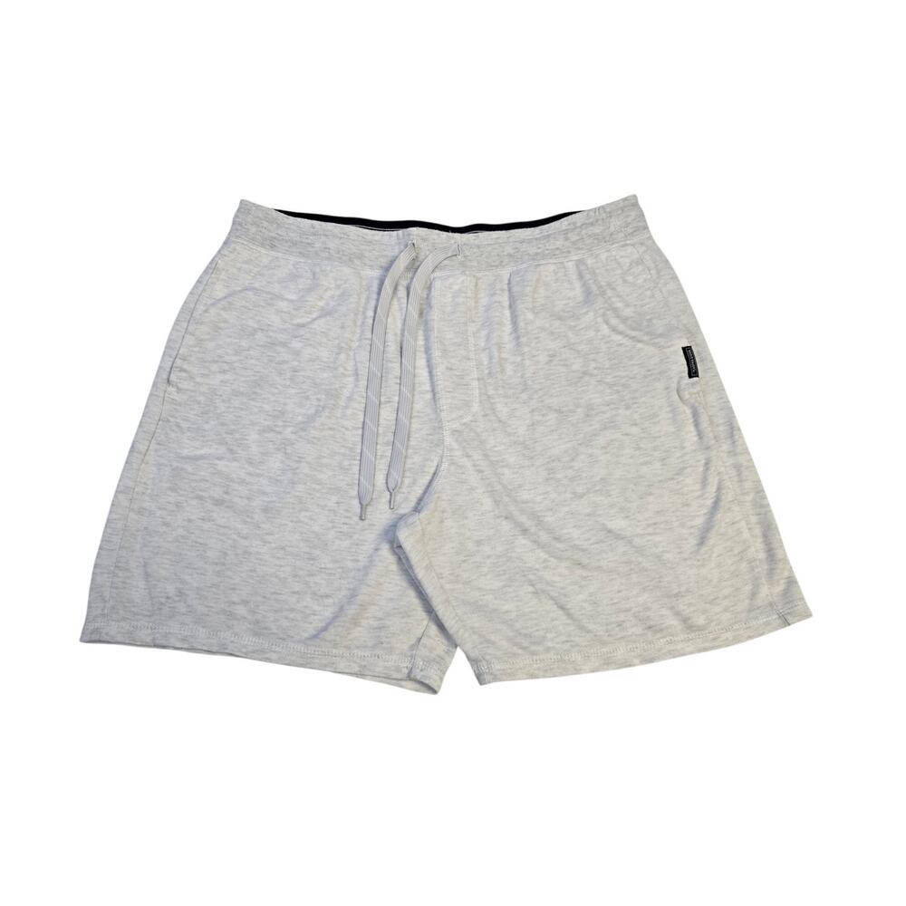 Eddie Bauer Lounge Men's Large Heather Gray Drawstring Shorts Logo Waistband